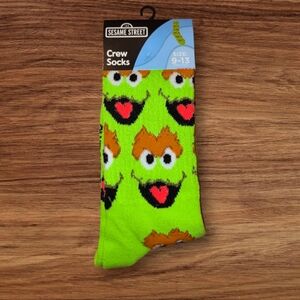 Sesame Street Green Crew Socks